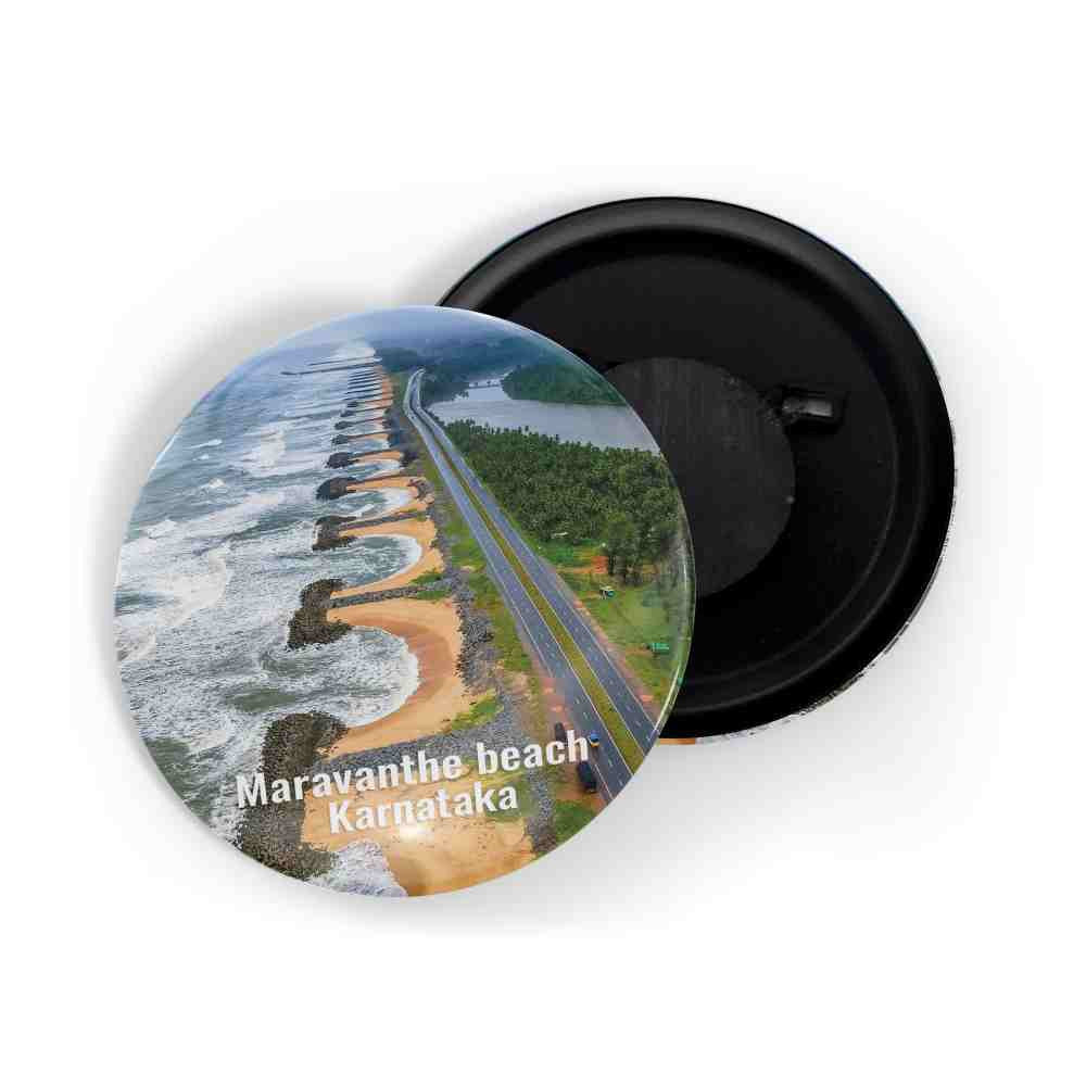 dhcrafts Fridge Magnet Multicolor Maravanthe Beach Karnataka Glossy Finish Design Pack of 1 (58mm)